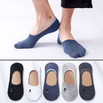 Importé - Lot de 5 & 10 Paires de Chaussettes Fines  Invisibles Antidérapantes 100% Coton
