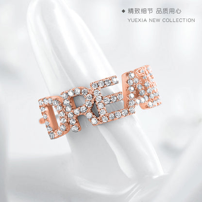 Importé -  Bague Argent Dames en Lettre