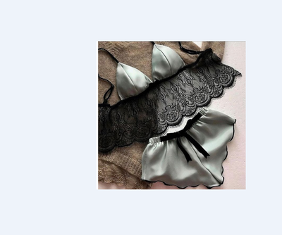 Importe - Ensemble De Nuit Femme Soutien-Gorge + Shorts En Satin De Soie