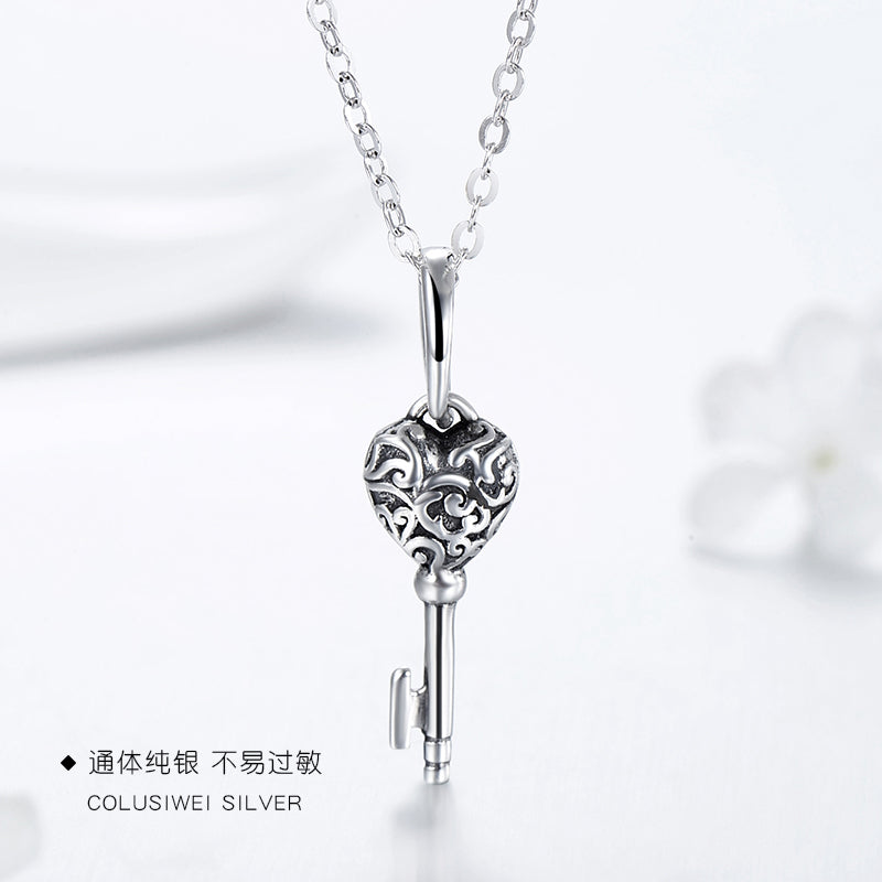 Importé - Collier Argent en Forme de clé