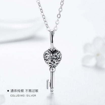 Importé - Collier Argent en Forme de clé