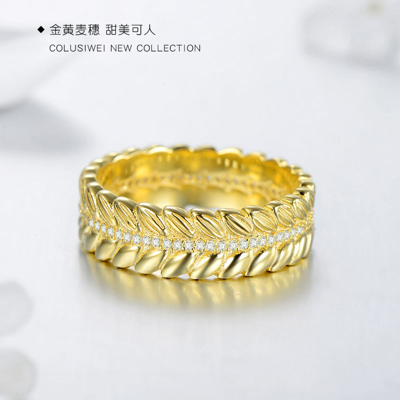 Importé -  Bague en Feuille Jaune Or