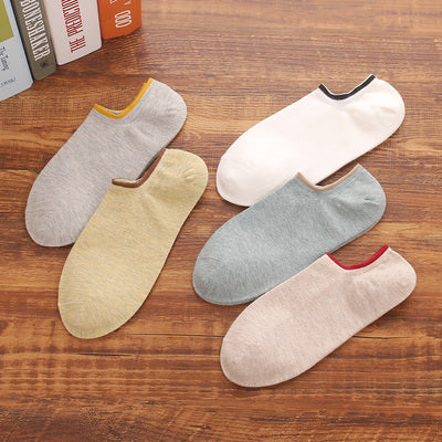 Importé - Lot de 5 Paires de Chaussettes Sport 100% Coton Couleur Unie