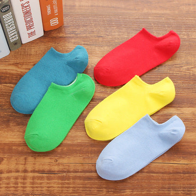 Importé - Lot de 5 Paires de Chaussettes Sport 100% Coton Couleur Unie