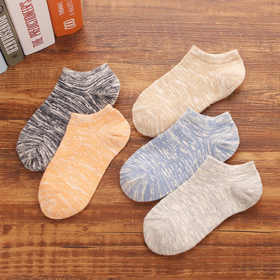 Importé - Lot de 5 Paires de Chaussettes Sport 100% Coton Couleur Unie