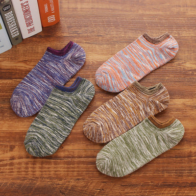 Importé - Lot de 5 Paires de Chaussettes Sport 100% Coton Couleur Unie