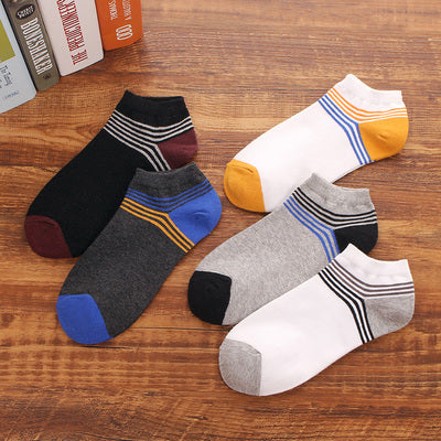 Importé - Lot de 5 Paires de Chaussettes Sport 100% Coton Couleur Unie