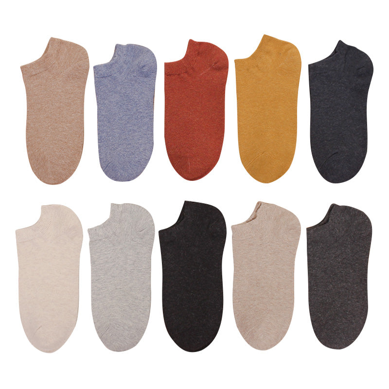 Importé - Lot de 5 Paires de Chaussettes Sport 100% Coton Couleur Unie