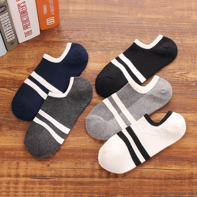 Importé - Lot de 5 Paires de Chaussettes Sport 100% Coton Couleur Unie