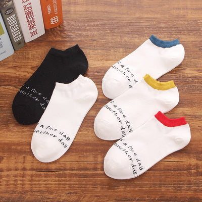 Importé - Lot de 5 Paires de Chaussettes Sport 100% Coton Couleur Unie