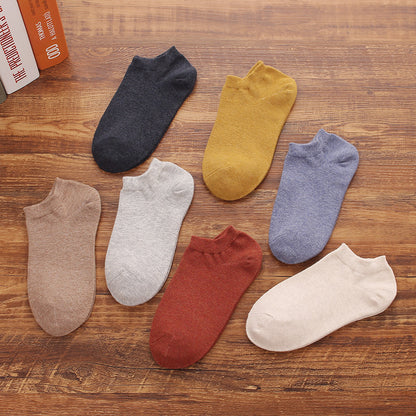 Importé - Lot de 5 Paires de Chaussettes Sport 100% Coton Couleur Unie