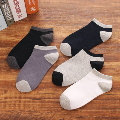 Importé - Lot de 5 Paires de Chaussettes Sport 100% Coton Couleur Unie