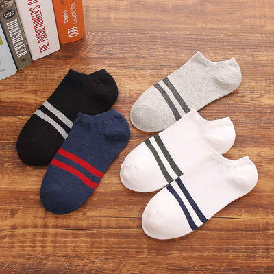 Importé - Lot de 5 Paires de Chaussettes Sport 100% Coton Couleur Unie