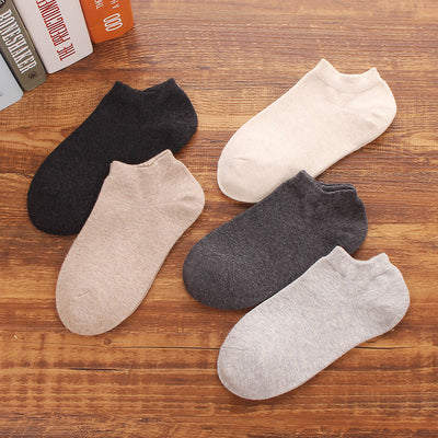 Importé - Lot de 5 Paires de Chaussettes Sport 100% Coton Couleur Unie