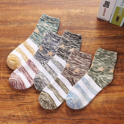 Importé - Lot de 5 Paires Chaussettes Sport Tendance 100% Coton