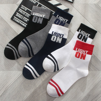 Importé - Lot de 5 Paires de Chaussettes Montante Style Rétro 100% Coton