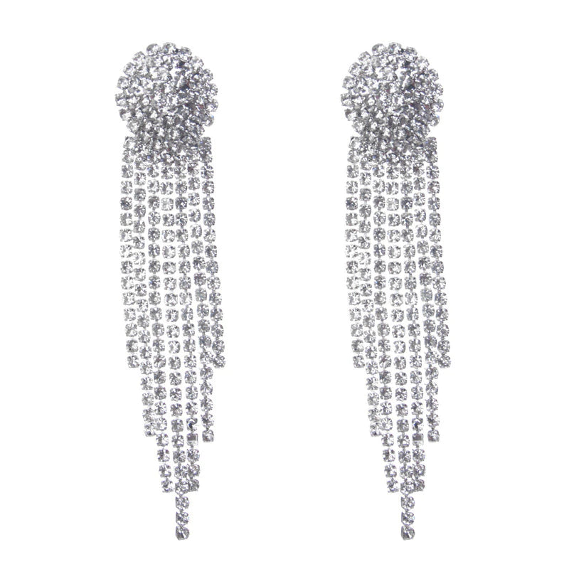 Importé - Boucles D'oreilles Avec Des Diamants - Argent