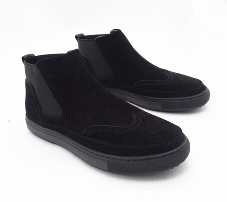 Importé - Chaussure Homme Décontractées Style Bottines A Gaine  En Cuir