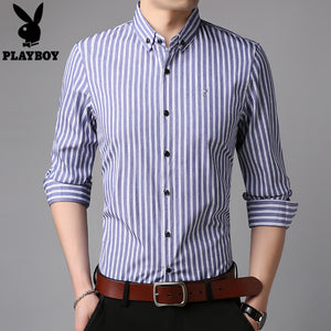 Importé - Chemise Playboy Homme à rayures manches longues