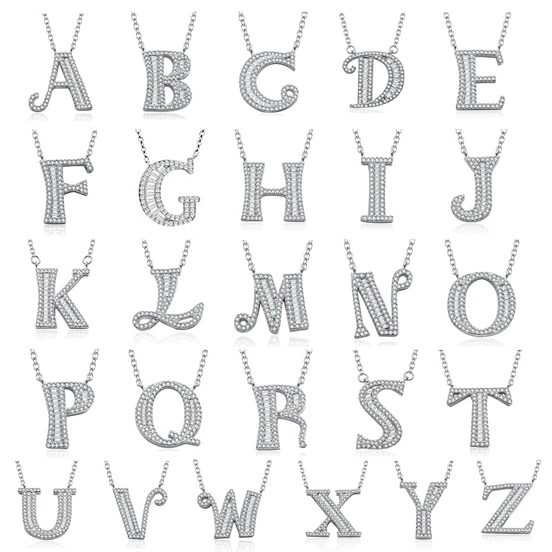 Importé - Collier Argent en Lettre
