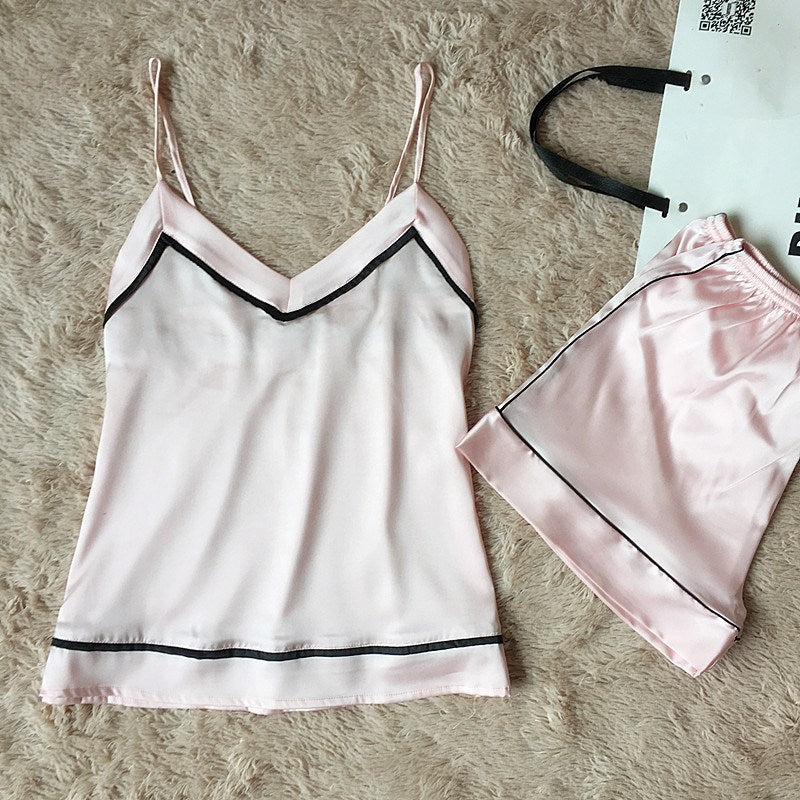 Importe - Ensemble Pyjamas  A Col Femmes Sexy 2 Pièces "Haut + Short"