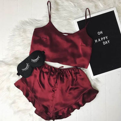 Importe - Ensemble De Nuit Femme Soutien-Gorge + Shorts En Satin De Soie