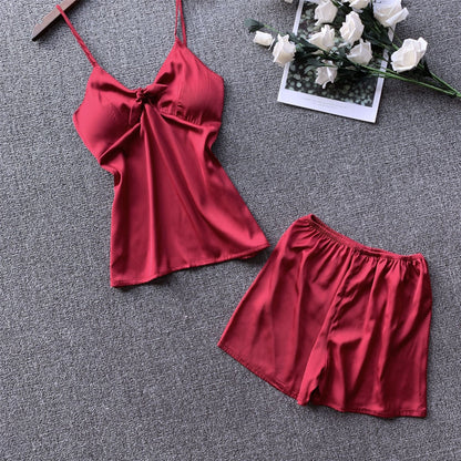 Importe - Ensemble De Pyjama Sexy Femme 2 Pièces Avec Bretelles Col En V