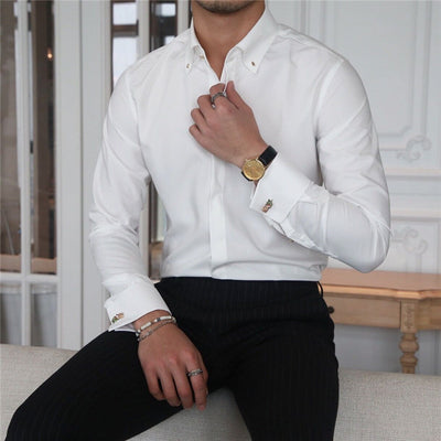 Importé - Chemise de Cérémonie Slim Fit à Manches Longues
