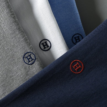 Importé - Chemise Oxford Coton Homme Brodée Manches Longues