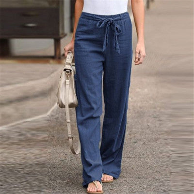 Importé - Pantalon Pour Femme à Bas Large En Cotton Lin