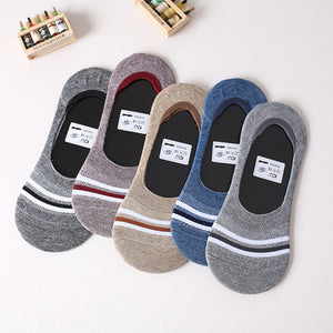Importé - Lot de 5 & 10 Paires de Chaussettes Fines  Invisibles Antidérapantes 100% Coton