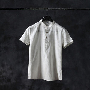 Importé-  Chemise Homme Manche Courte Décontractée En Lin