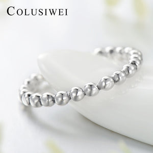 Importé -  Alliance en Argent avec Des Perles