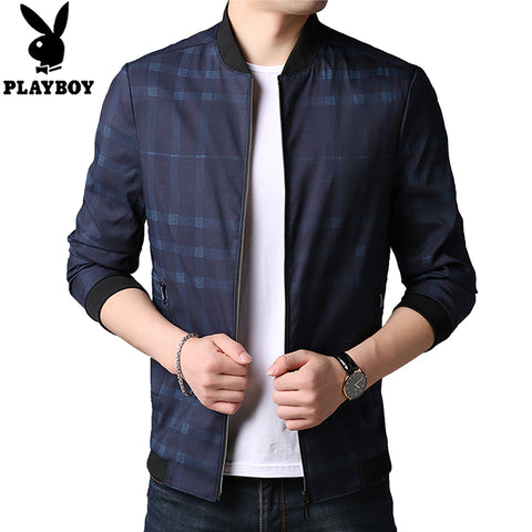 Importé - Veste Jacket Playboy Slim en Sky pour Hommes