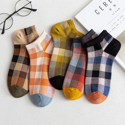 Importé - Lot de 5 Paires de Chaussettes 100% Coton Style Rétro