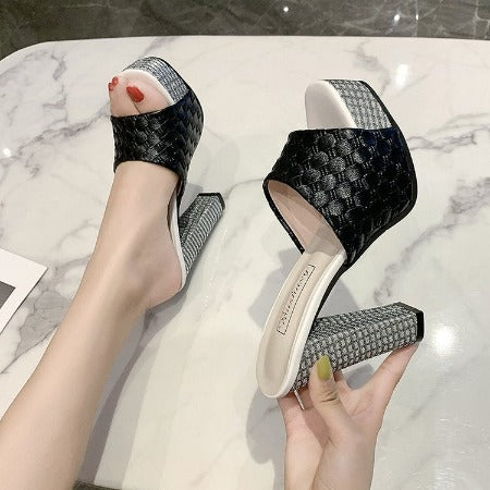 Importé - Sandales Femme Haut Talons Bout Ouvert