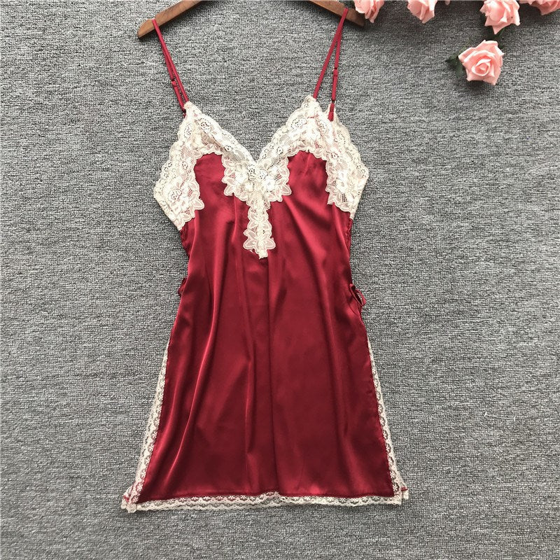 Importe - Pyjamas Robe Sexy Femme Nuisette Une Pièce Col En V