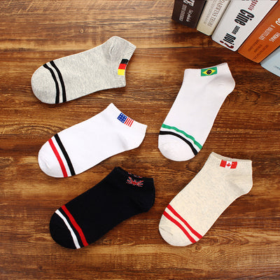 Importé - Lot de 5 Paires de Chaussettes Sport 100% Coton