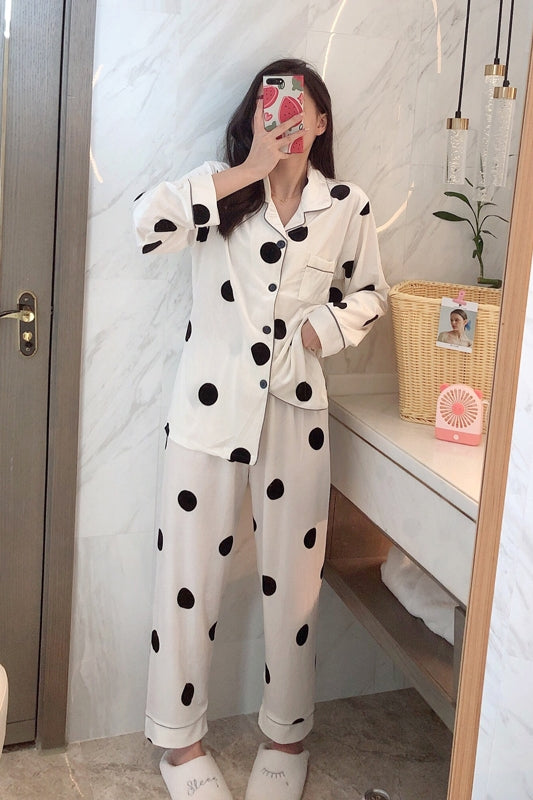 Importe - Ensemble Pyjamas Nuisette Femme 2 Pièces Manche Longue Velours