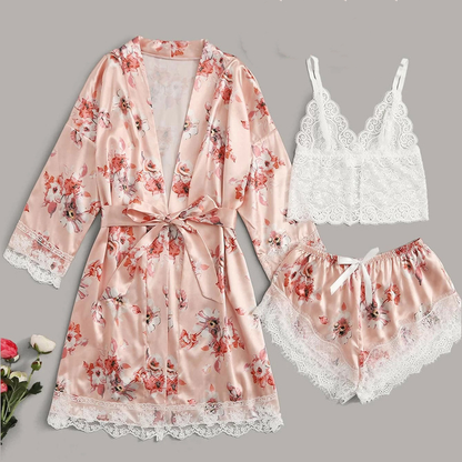 Importe - Nuisette Pyjama Femme en Dentelles 3 Pièces