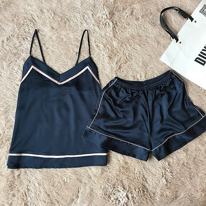 Importe - Ensemble Pyjamas  A Col Femmes Sexy 2 Pièces "Haut + Short"