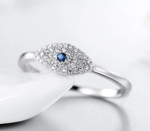 Importé - Bague Argent œil Bleu