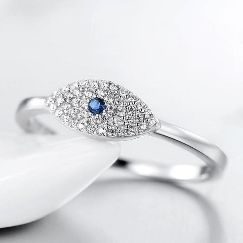 Importé - Bague Argent œil Bleu