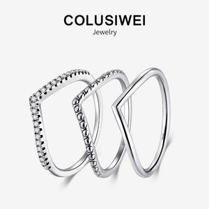 Importé - Bague de Fiançailles en Etoile Argent