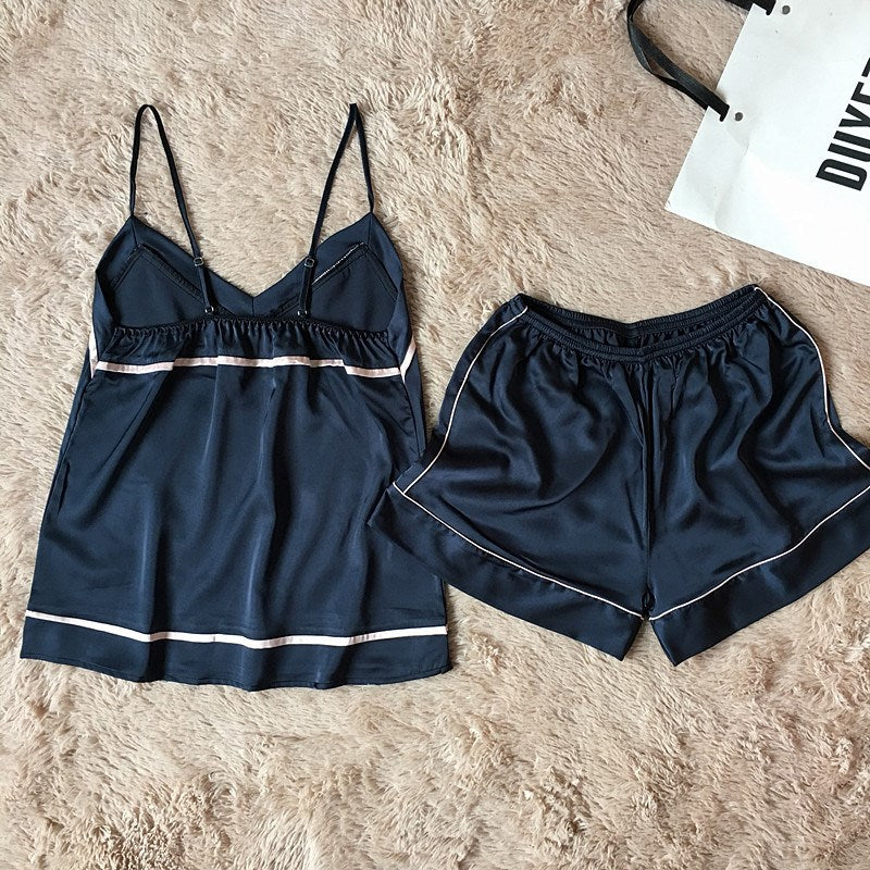 Importe - Ensemble Pyjamas  A Col Femmes Sexy 2 Pièces "Haut + Short"