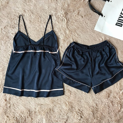 Importe - Ensemble Pyjamas  A Col Femmes Sexy 2 Pièces "Haut + Short"