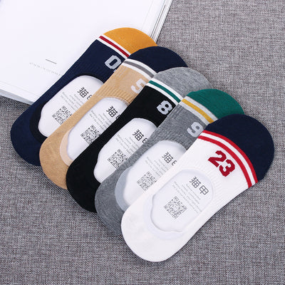 Importé - Lot de 5 & 10 Paires de Chaussettes Fines  Invisibles Antidérapantes 100% Coton