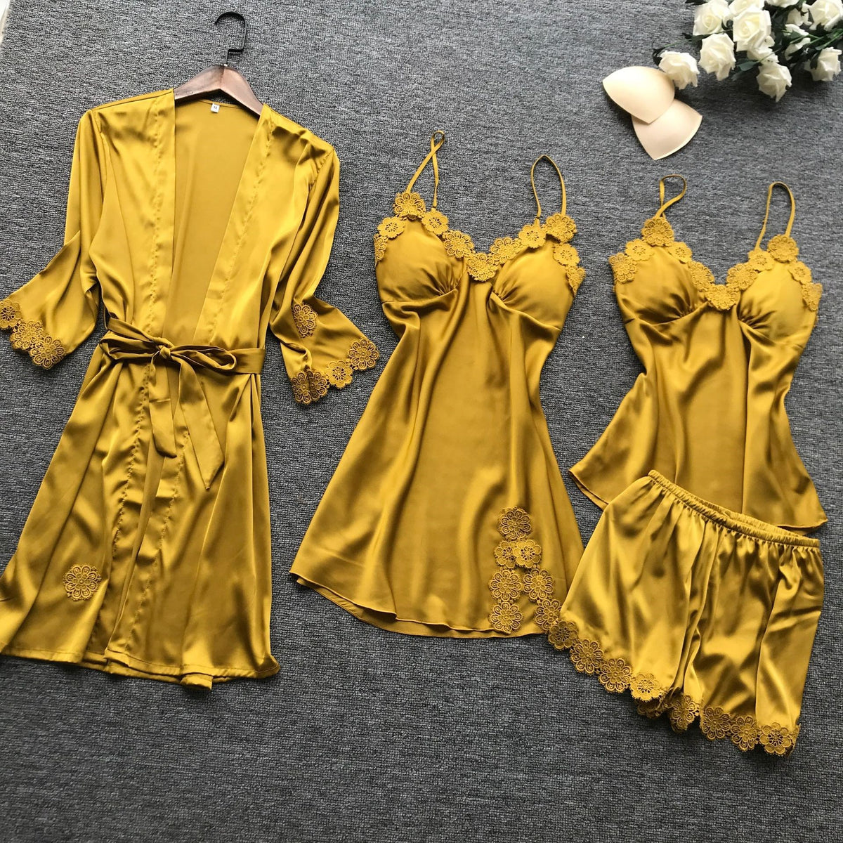 Importe - Ensemble De Pyjama Sexy Femme 4 Pièces