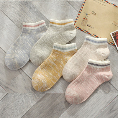 Importé - Lot de 5 Paires de Chaussettes Femme  Sport 100% Coton Tendance