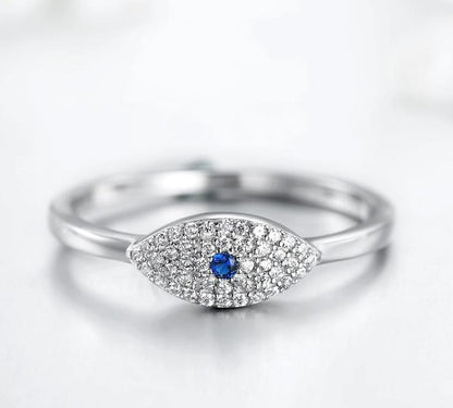Importé - Bague Argent œil Bleu